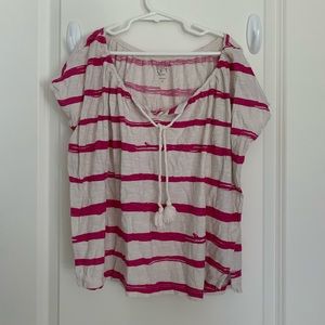Beachy magenta striped tee